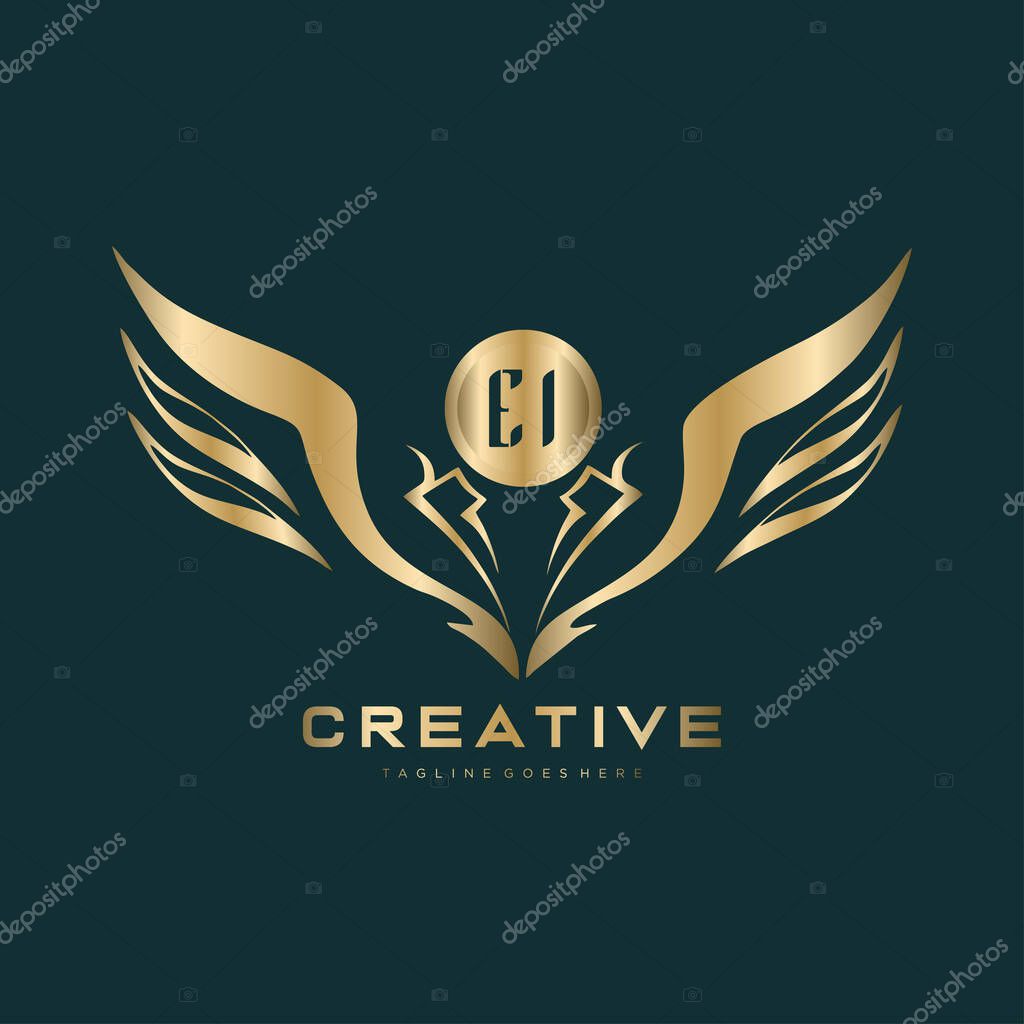 Letter Initial with Royal Luxury Logo Template