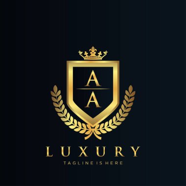 Kraliyet Lüks Logo Şablonu ile Harflerin Baş harfleri