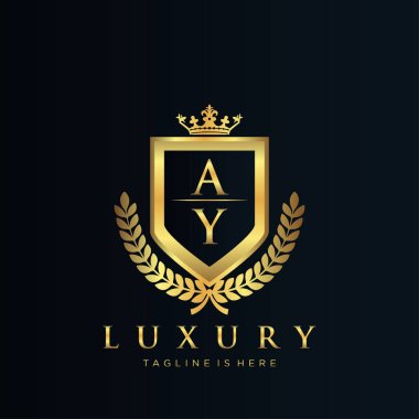 Kraliyet Lüks Logo Şablonu ile Harflerin Baş harfleri
