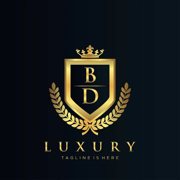 Brief Initiaal Met Royal Luxury Logo Template — Stockvector