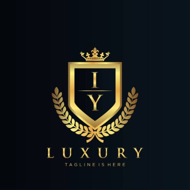 Kraliyet Lüks Logo Şablonu ile Harflerin Baş harfleri
