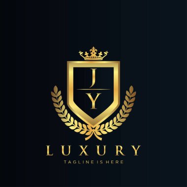 Kraliyet Lüks Logo Şablonu ile Harflerin Baş harfleri