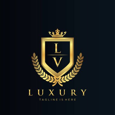 Kraliyet Lüks Logo Şablonu ile Harflerin Baş harfleri