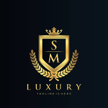 Kraliyet Lüks Logo Şablonu ile Harflerin Baş harfleri
