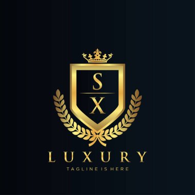 Kraliyet Lüks Logo Şablonu ile Harflerin Baş harfleri