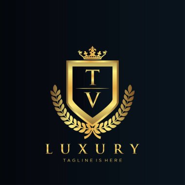 Kraliyet Lüks Logo Şablonu ile Harflerin Baş harfleri