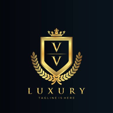 Kraliyet Lüks Logo Şablonu ile Harflerin Baş harfleri