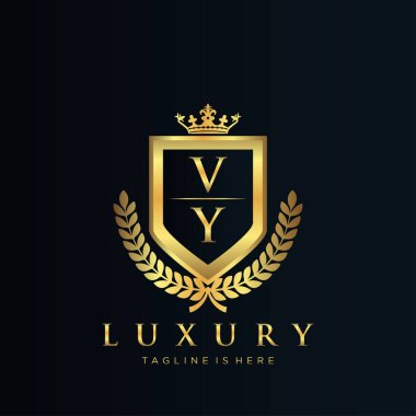 Kraliyet Lüks Logo Şablonu ile Harflerin Baş harfleri