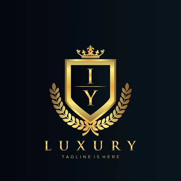 Lettera Iniziale Con Royal Luxury Logo Template — Vettoriale Stock