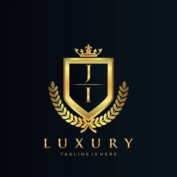 Lettre Initiale Avec Modèle Logo Luxe Royal — Image vectorielle