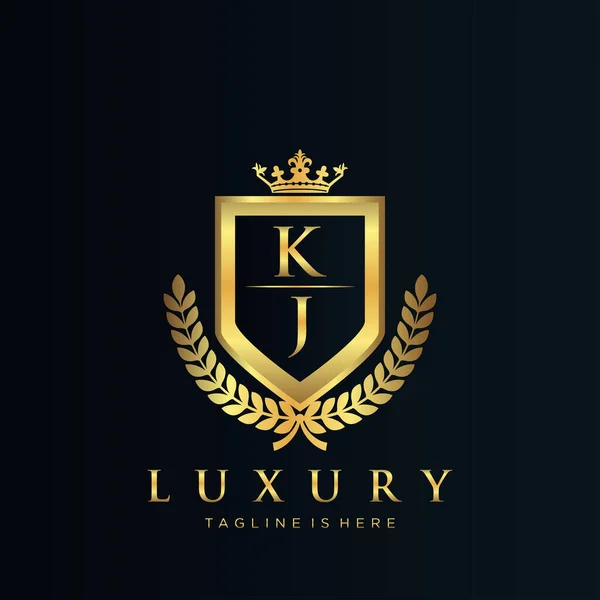 Letter Initial Royal Luxury Logo Template — Stock Vector