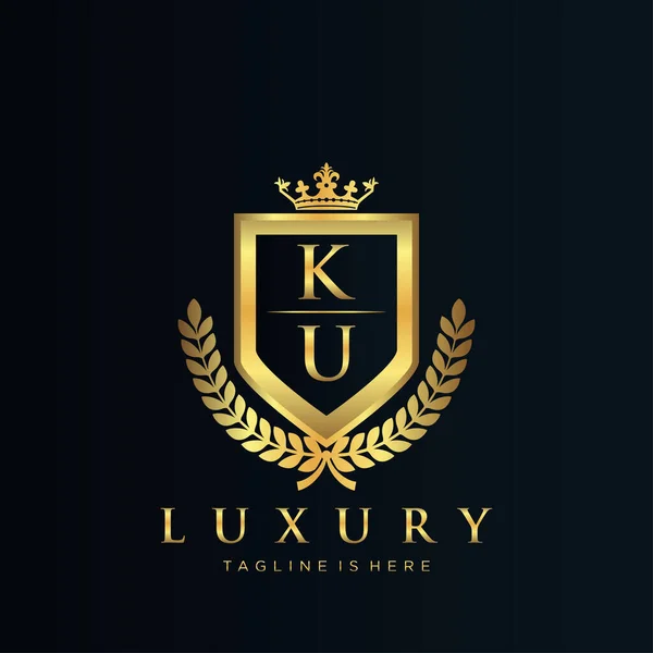 Carta Inicial Com Modelo Logotipo Luxo Real — Vetor de Stock