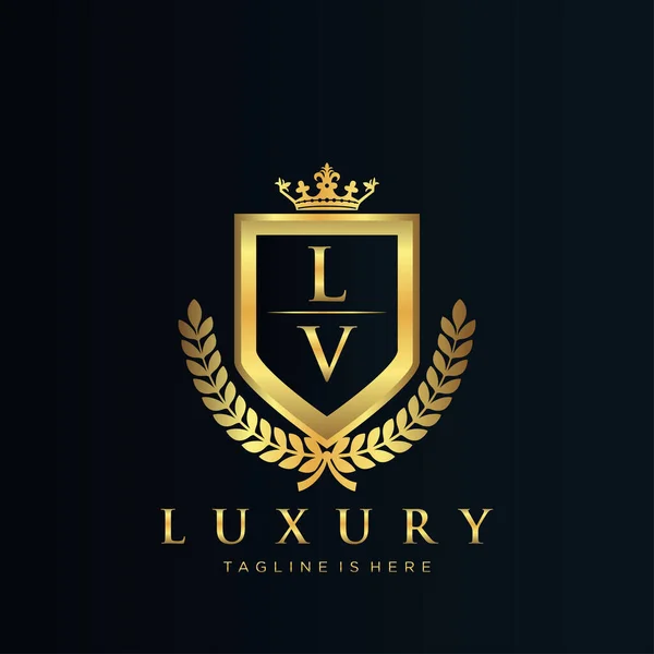 Brev Inledande Med Royal Luxury Logo Mall — Stock vektor