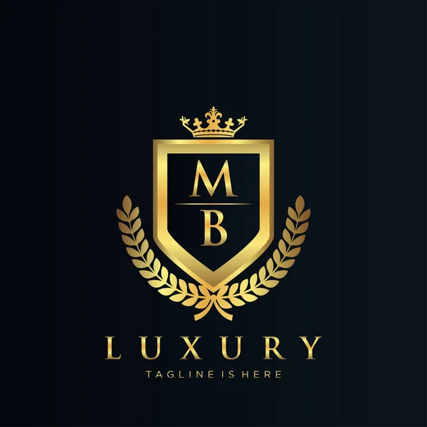 Brief Initiaal Met Royal Luxury Logo Template — Stockvector