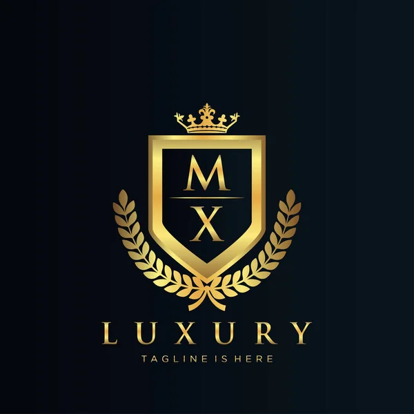 Lettre Initiale Avec Modèle Logo Luxe Royal — Image vectorielle