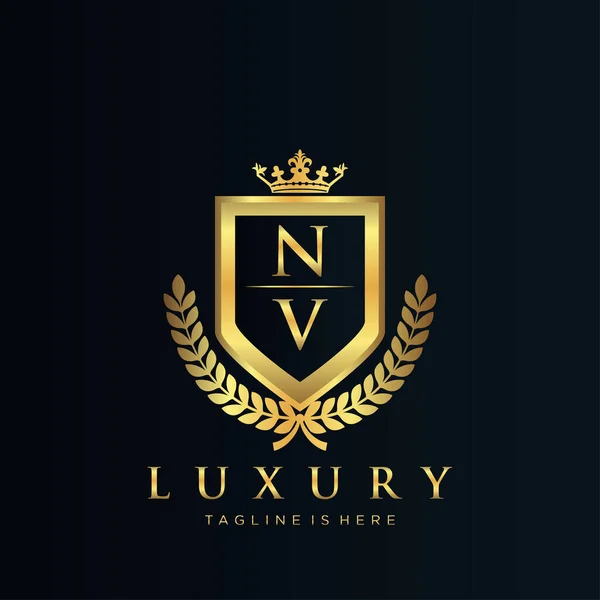 List Początkowy Royal Luxury Logo Szablon — Wektor stockowy