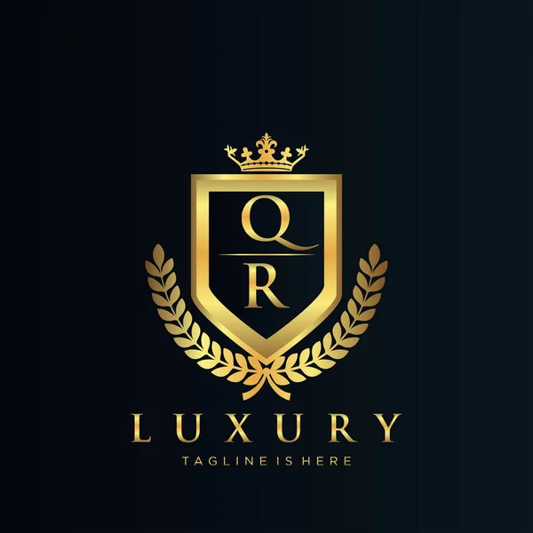 Carta Inicial Com Modelo Logotipo Luxo Real — Vetor de Stock