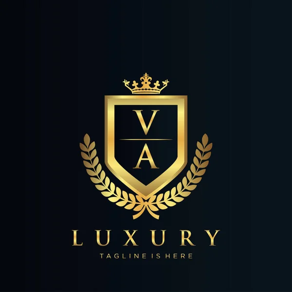 Brev Inledande Med Royal Luxury Logo Mall — Stock vektor