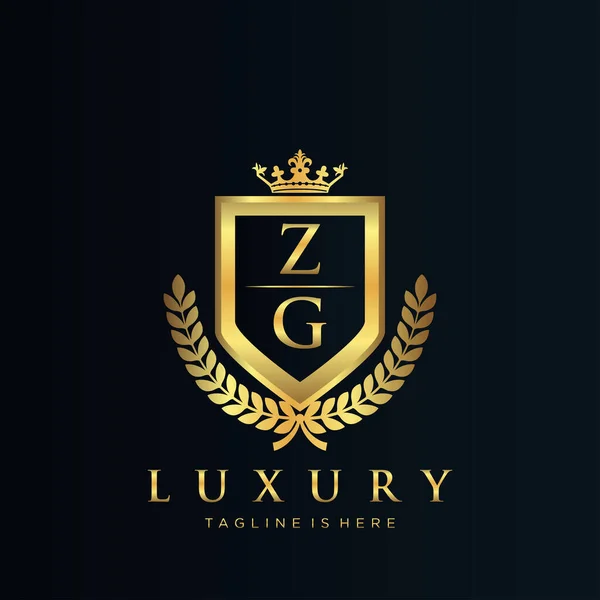 List Początkowy Royal Luxury Logo Szablon — Wektor stockowy