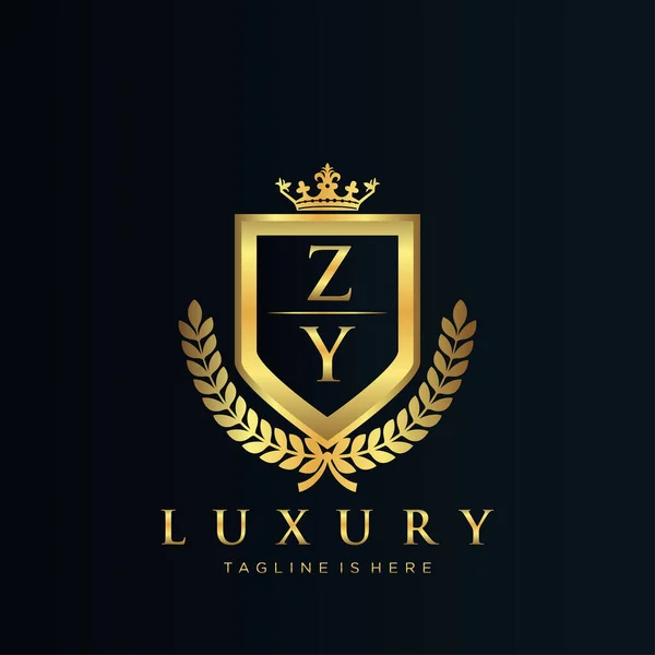 List Początkowy Royal Luxury Logo Szablon — Wektor stockowy