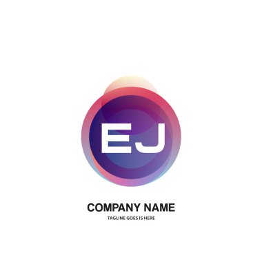 Renkli Çember şablon vektörlü ilk logo