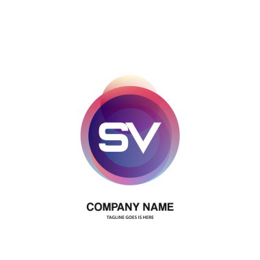 Renkli Çember şablon vektörlü ilk logo