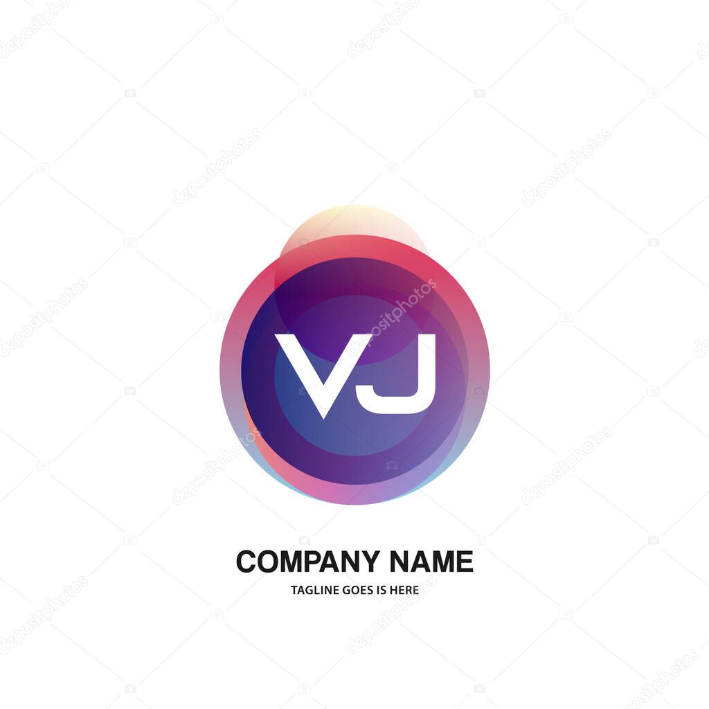 initial logo With Colorful Circle template vector