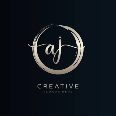 ilk el yazısı logo şablonu vektörü.