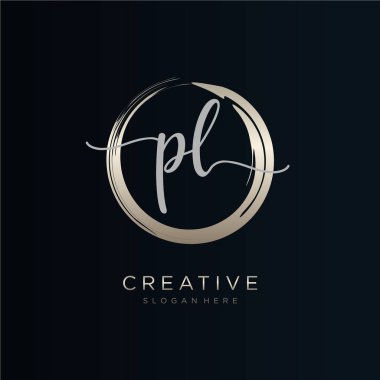 ilk el yazısı logo şablonu vektörü.