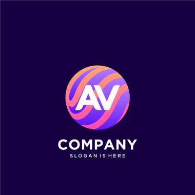 Renkli şablon vektörüyle ilk logo.