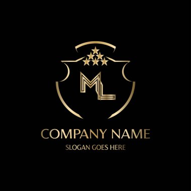 Kraliyet Lüks Logo Şablonu ile Harflerin Baş harfleri