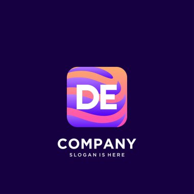 Renkli şablon vektörüyle ilk logo.