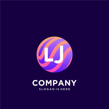 Renkli şablon vektörüyle ilk logo.
