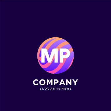 Renkli şablon vektörüyle ilk logo.