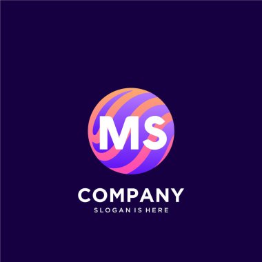 Renkli şablon vektörüyle ilk logo.