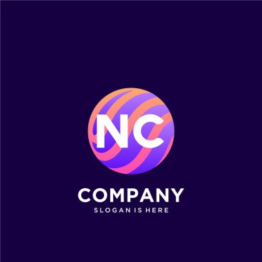 Renkli şablon vektörüyle ilk logo.