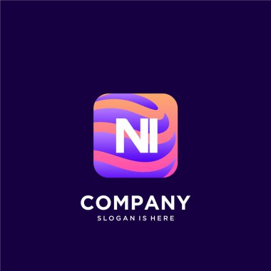 Renkli şablon vektörüyle ilk logo.