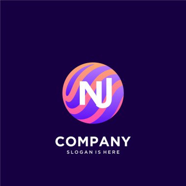 Renkli şablon vektörüyle ilk logo.