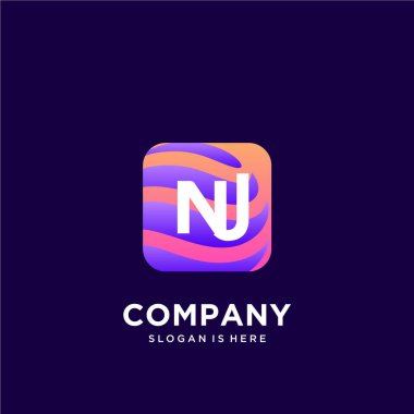 Renkli şablon vektörüyle ilk logo.