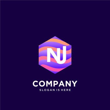 Renkli şablon vektörüyle ilk logo.