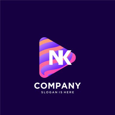 Renkli şablon vektörüyle ilk logo.