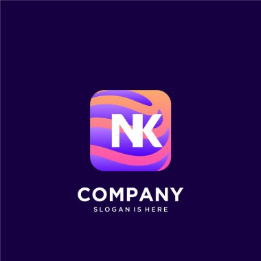 Renkli şablon vektörüyle ilk logo.