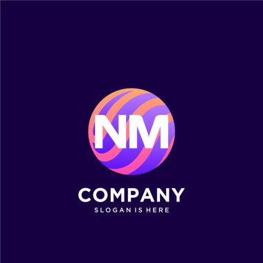 Renkli şablon vektörüyle ilk logo.