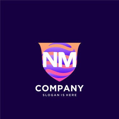 Renkli şablon vektörüyle ilk logo.