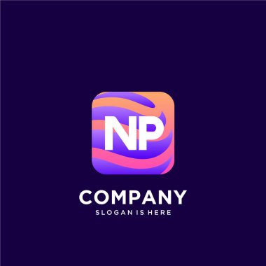 Renkli şablon vektörüyle ilk logo.