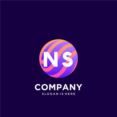 Renkli şablon vektörüyle ilk logo.