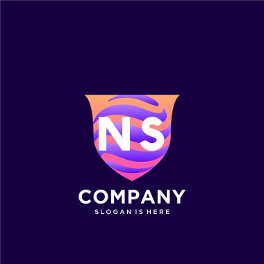 Renkli şablon vektörüyle ilk logo.