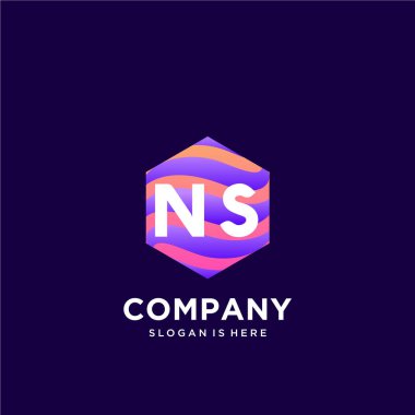 Renkli şablon vektörüyle ilk logo.