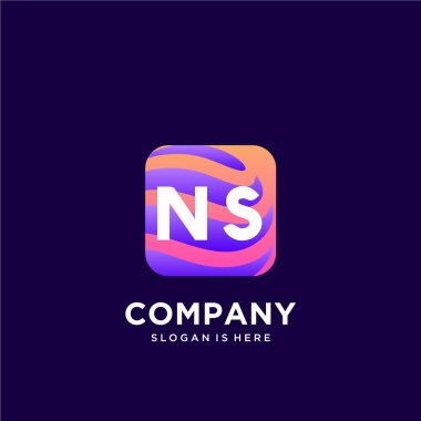 Renkli şablon vektörüyle ilk logo.