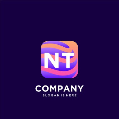 Renkli şablon vektörüyle ilk logo.